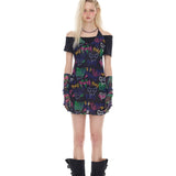 Graffiti mesh dress