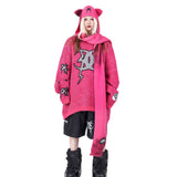 Graffiti Knit Hood-Scarf