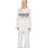Burnout lace hoodie