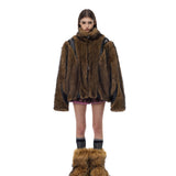Segmented Fur Coat