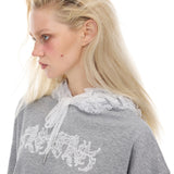 Lace cropped hoodie