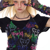 Graffiti mesh dress