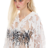 Burnout lace hoodie