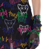 Graffiti mesh dress